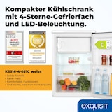 thumbnail of Exquisit Kühlschrank, Kühlschrank mit Gefrierfach, 107 Liter, Energieeffizienzklasse C, 4-Sterne-Gefrierfach, Kühlschrank klein, KS516-4-051C weiss
