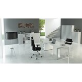 thumbnail of PROREGAL Schreibtisch Pavo | Eiche | Graues Gestell | BxT 180x80cm | Arbeitshöhe 65-85cm | höhenverstellbar | O-Fuß-Gestell eckig