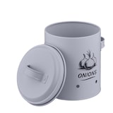 thumbnail of Relaxdays Kartoffel Aufbewahrungsbox, Zwiebeln, Knoblauch, 3er Set, mit Deckel & Löchern, Metall, Zwiebeltopf, grau