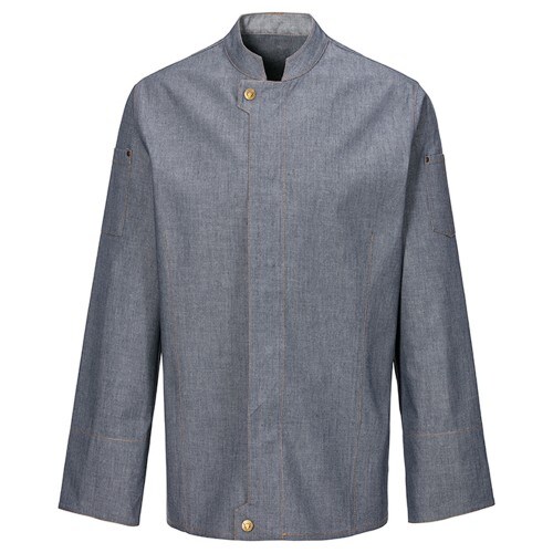 229 - Damenkochjacke Modern, Langarm, Denim, Fb. navy : navy 100% Baumwolle 269 g/m² 2XL