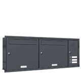 thumbnail of AL Briefkastensysteme 2 Fächer Premium Unterputz Briefkasten Anlage RAL 7016 Anthrazit, Post A4, robust, wetterfest, Artikelnummer: 331P2U2K3SRP7016