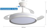thumbnail of Ventilador de techo aspas retráctiles blanco 107cm luz LED 60w (5600lm) regulable