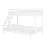 thumbnail of Doppel-Etagenbett 140x200 und 90x200 Erwachsenen-Stockbett Kiefer Massivholz weiß V-60.18W-09-14 Rollrost und Matratze inkl.