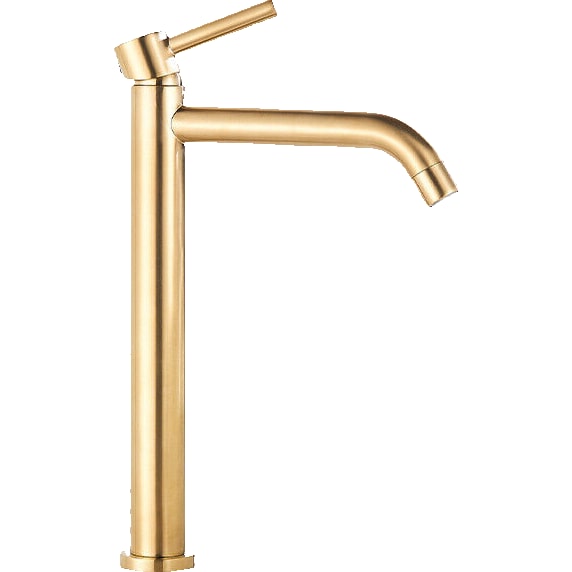 Julia | Rubinetto da bagno alto Hotel Gastro Gold spazzolato |Rubinetto premium in acciaio inossidabile per lavelli alti |Rubinetto ad alta pressione