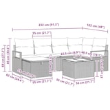 thumbnail of vidaXL Garten-Sofa-Set 7 pcs Hellgrau 232 x 122 x 85 cm Poly Rattan