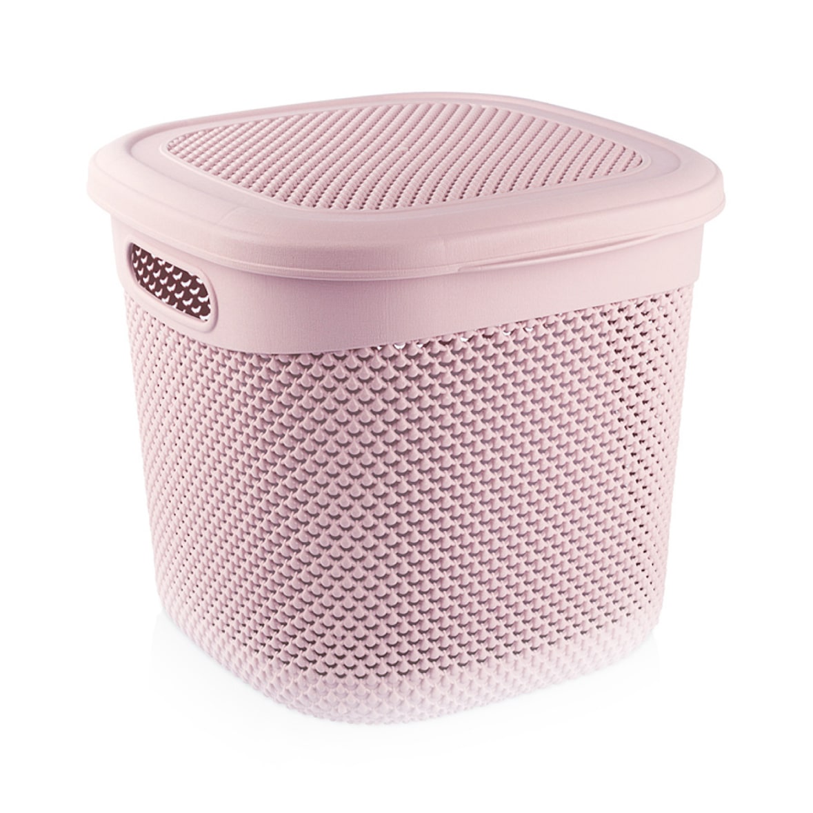 Cestino Quadrato Medio con Coperchio 15 Litri Rosa 7house