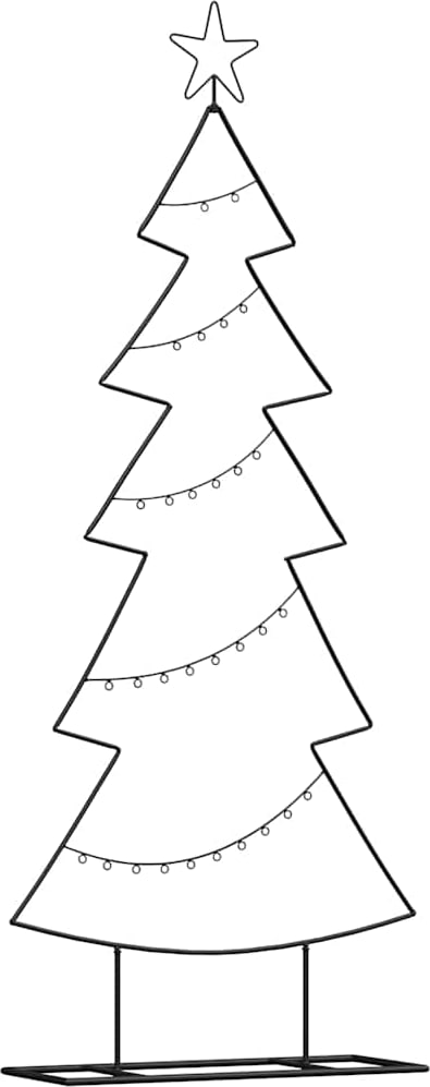 vidaXL Metall Weihnachtsbaum mit Ständer Schwarz 150 cm Stahl
