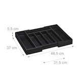 thumbnail of Relaxdays Besteckkasten Bambus, ausziehbar, 7 Fächer, Besteck & Küchenutensilien, HBT 5,5 x 31,5 - 48,5 x 37 cm, schwarz