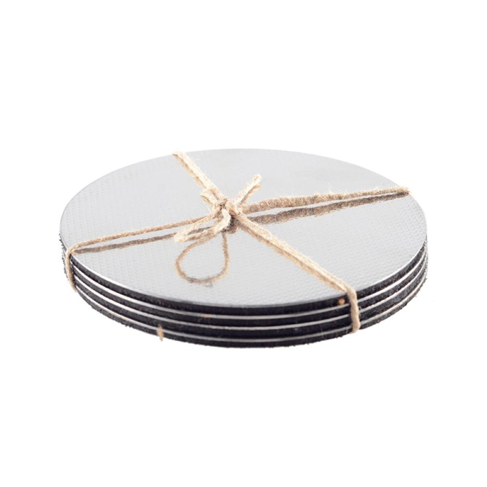 Dessous de verre argent 10x10cm - lot de 4