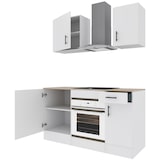 thumbnail of Cucina Componibile Completa Da 160 Cm Moderna con Cassetti Ammortizzati Piedini Regolabili Moduli Pensili Facile Da Installare Bianco Lucido e Rovere
