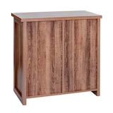 thumbnail of Cassettiera HWC-K75, armadio a ripiani, anta scorrevole 5 scomparti, metallo industriale effetto legno 84x80x40cm ~ marrone