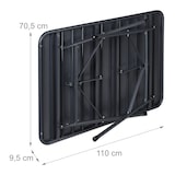 thumbnail of Relaxdays Gartentisch klappbar, Terrassentisch Metall, HBT 74,5 x 110 x 70,5 cm, eckig, Klapptisch wetterfest, anthrazit