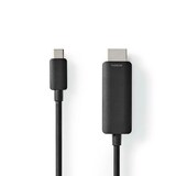 thumbnail of Nedis USB-C Adapter - USB 3.2 Gen 1 - USB-C Stecker - HDMI Stecker - 4K@60Hz - 1.00 m - Rund - Vernickelt - PVC - Schwarz - Label