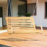 thumbnail of Outsunny Banco Columpio de Madera de 2 Plazas Tipo Balancín Colgante Carga Máx. 250 kg para Jardín Terraza Balcón Exterior 141,5x51x78 cm Natural