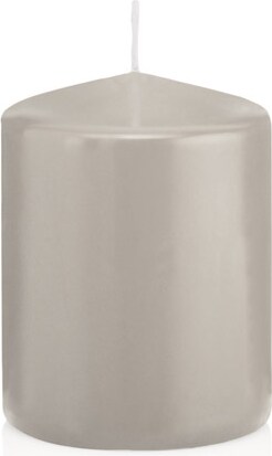 Stumpenkerzen Zinn Grau 80 x Ø 58 mm, 16 Stück