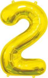 thumbnail of XL Folienballon Zahl 2 gold 85 cm