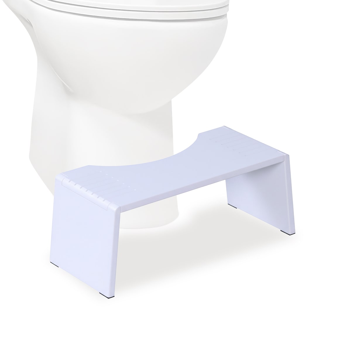 Relaxdays Toilettenhocker, klappbar, Hocker Toilettengang, Erwachsene, Bambus, rutschfest, HxBxT: 19x43,5x20 cm, weiß