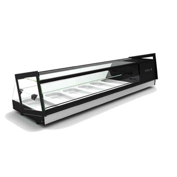 Vetrinetta refrigerata da banco CUBE6 cm. 132x39,5x36h. Statica +2°/+8°C