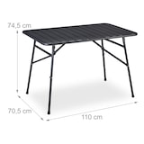 thumbnail of Relaxdays Gartentisch klappbar, Terrassentisch Metall, HBT 74,5 x 110 x 70,5 cm, eckig, Klapptisch wetterfest, anthrazit