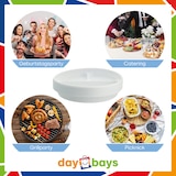 thumbnail of DayBays Plastikteller 3 Geteilt 300 Stk. Weiß Rund Menüteller Plastik Teller 22 cm Einweg Spülmaschinenbeständig