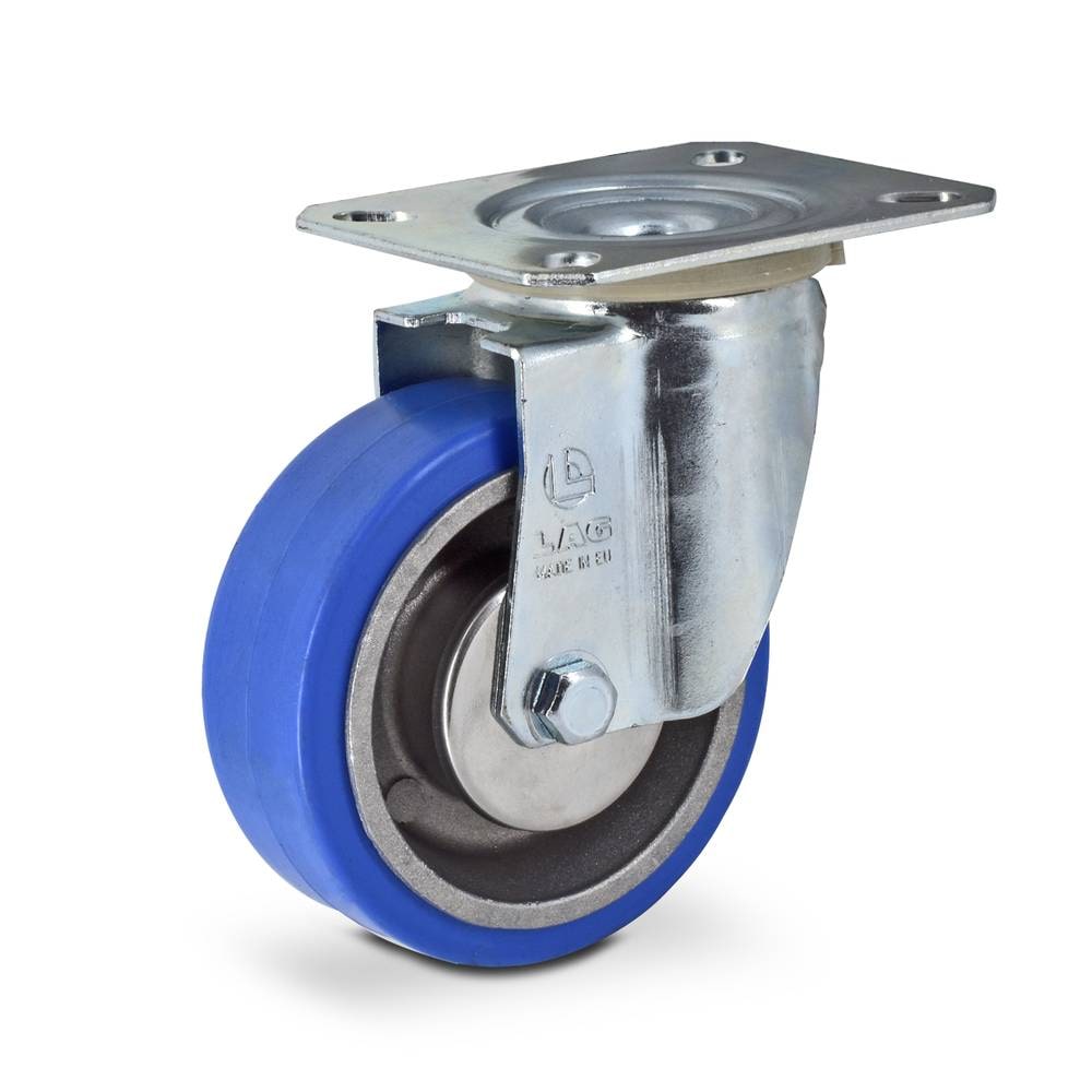 Ruote girevoli alte temperature 10 cm in gomma supporto zincato