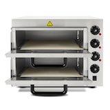 thumbnail of VERTES Gastro-pizzaoven met dubbele ovenruimte, vuurvaste steen, 3000 W, timerfunctie en verlichting, tot 350 °C