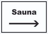 thumbnail of Sauna Schild mit Text und Richtungspfeil rechts Erholung Entspannung waagerecht A1 (594x841mm)