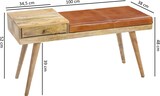 thumbnail of FineBuy Sitzbank Lederbank Holz massiv Flurbank Stauraum Polsterbank Bank