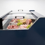 thumbnail of Romux® Kühltheke für Feinkost mit Niedrigem Gebogenem Glas Schwarz 350 Liter Umluftkühlung 150 cm | Professionelle Kühlvitrinen