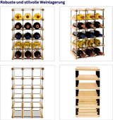 thumbnail of PROREGAL Modulares Weinregal VINOTECA MOD METAL | HxBxT 52,5x32,5x24,5cm | 3x5 Flaschen | Massives Kiefernholz | Braun geölt | Flaschenregal