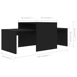 thumbnail of vidaXL Couchtisch-Set Schwarz 100x48x40 cm Holzwerkstoff