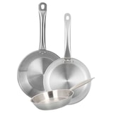 thumbnail of WellHome - Set de 3 Sartenes Ø20/24/28cm en Acero inoxidable, Aptas para inducción y SIN antiadherente