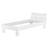 thumbnail of Einzelbett Buche massiv 90x200 Bett Singlebett Holzbett Bettrahmen waschweiß 60.86-09WoR