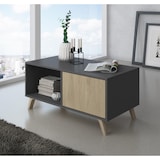 thumbnail of Mesa de café com portas, sala de estar, modelo WIND, cor da estrutura Antracite Grey, cor da porta Carvalho, mede 92x50x45cm _ MESAWINDGRISPUCC