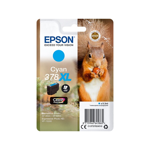 Epson Tinta Epson Squirrel Singlepack Cyan 378XL Claria Photo HD