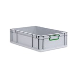thumbnail of PROREGAL Eurobox NextGen Color | HxBxT 17x40x60cm | 34 Liter | Griffe grün geschlossen | Glatter Boden | Eurobehälter, Transportbox, Transportbehälter