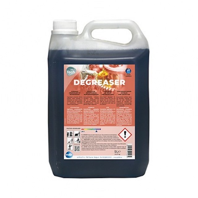 Dégraissant industriel et puissant déshuilant - POLTECH DEGREASER - Bidon 5l - Pollet
