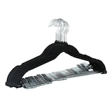 thumbnail of SVITA 10er Set Kleiderbügel Hosenbügel mit Clips und Samt-Bezug Schwarz