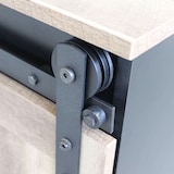 thumbnail of Mobile credenza da interno bar pub in acciaio e legno con 2 cassetti ed 1 anta scorrevole Linea Industrial