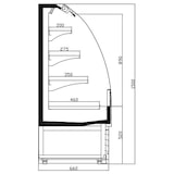 thumbnail of Kühlvitrine DIKDIK mit Umluftkühlung | 3x LED & Nachtabdeckung | 440 Liter, HxBxT 150x150x66cm | -2/+8°C | Schwarz
