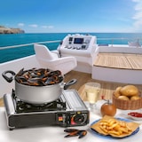 thumbnail of Réchaud à gaz portable 2200W INOX + 4 cartouches de gaz + Malette de transport Cuisson Extérieure Camping Van Trek KEMPER