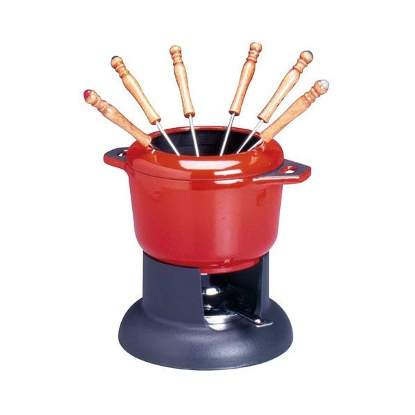 INVICTA Fondue-Service Standard Rubin Rot Gusseisen