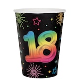 thumbnail of 18. Geburtstag Einweggeschirr bunt Partyset Party Geschirr Pappteller Pappbecher Servietten