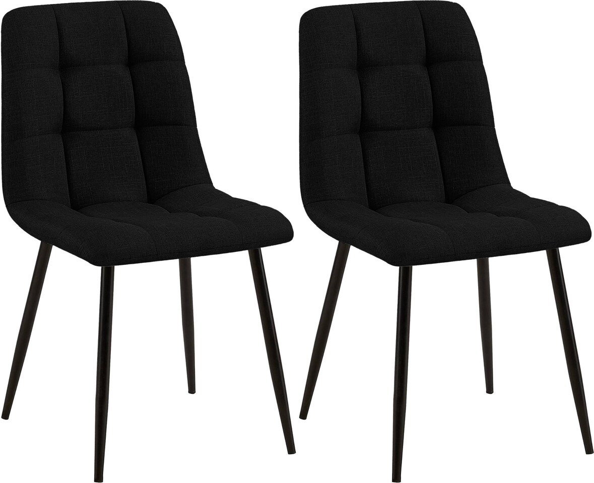 CHEFGASTRO 2er Set Esszimmerstuhl IOWA Stoff HxBxT 84x45x55cm Schwarz Küchenstuhl