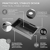 thumbnail of ML-Design Spülbecken Edelstahl 80 × 46 cm Anthrazit – Einbauspüle mit Wasserfall-Design, ausziehbarem Wasserhahn & Zubehör, rechteckige Küchenspüle