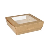 thumbnail of PAPSTAR, Cateringdoos van bruin karton met PLA venster, 'pure' | 16cm x 16cm x 5cm