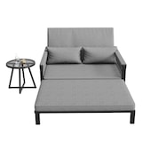 thumbnail of Merax Merax Modulares Gartenmöbel Set, 2-in-1 Sonnenliege & Gartensofa, Kissen & verstellbare Rückenlehne, Grau