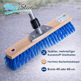 thumbnail of Blue-Star Besen Komplett SET 40 cm Breit mit blauen Borsten und Teleskopstiel Handfeger Kehrschaufel Stiel Straßenbesen