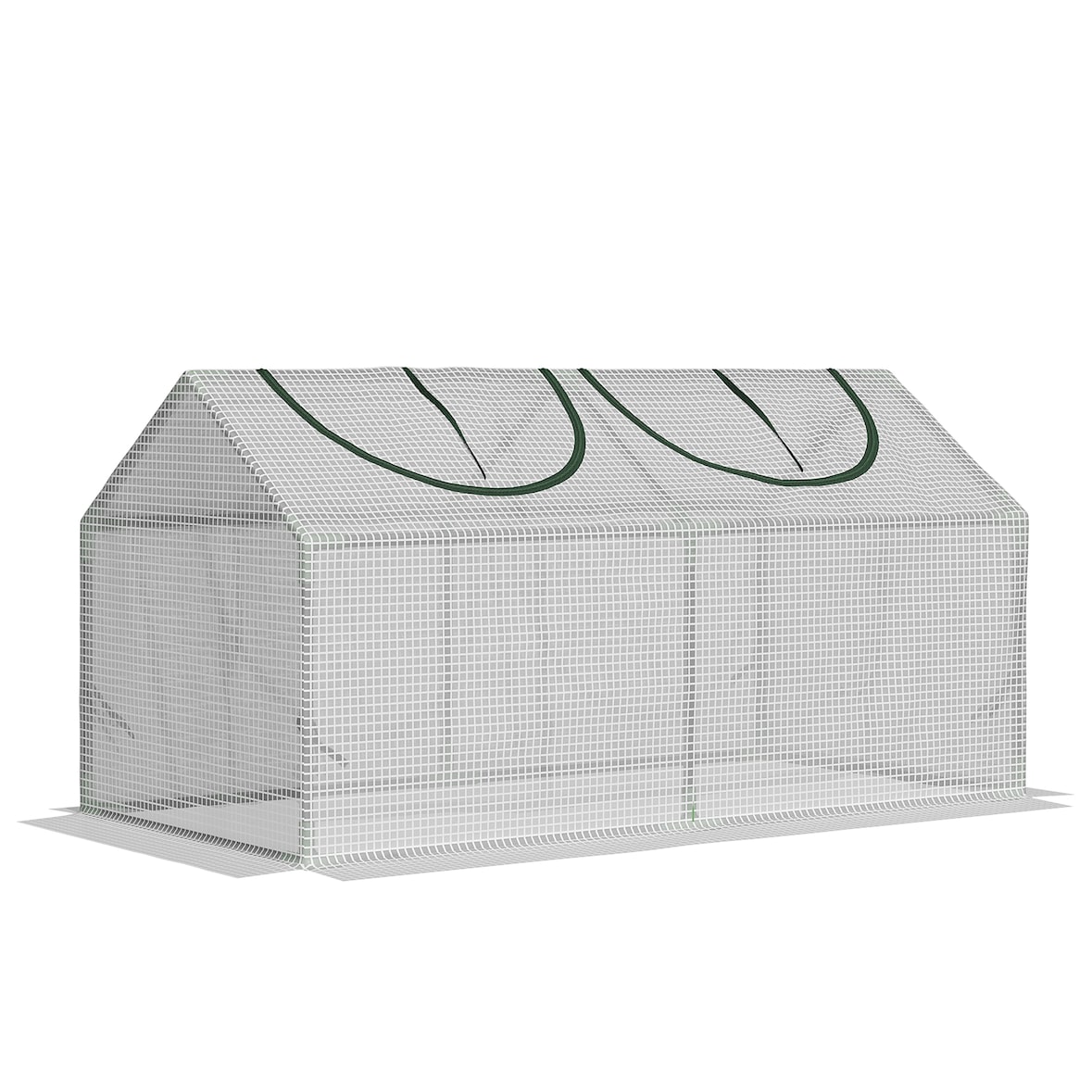 Foliengewächshaus Mini Treibhaus Frühbeet 120x60x60 cm Weiß mit aufrollbaren Reißverschluss Fenstern UV beständig wasserdicht stabile Stahlstangen