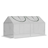 thumbnail of Foliengewächshaus Mini Treibhaus Frühbeet 120x60x60 cm Weiß mit aufrollbaren Reißverschluss Fenstern UV beständig wasserdicht stabile Stahlstangen